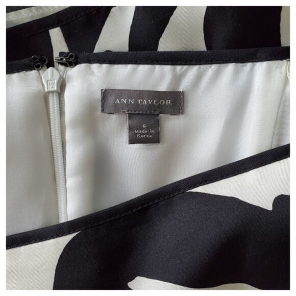 Ann Taylor Silk Strapless Fit & Flare Knee-Length Abstract Print Dress Size 6 - Picture 9 of 11